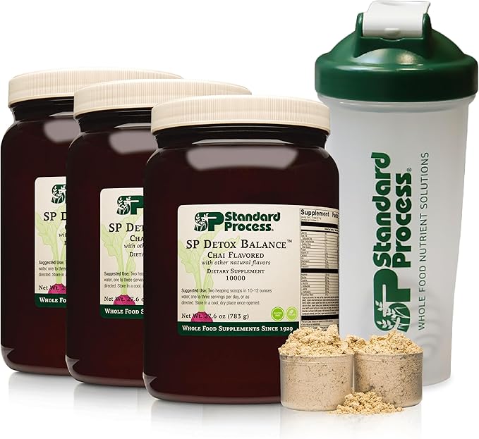 Standard Process SP Detox Balance Chai - Gluten-Free Detox Cleanse Formula with Magnesium, Iron, Creatine, Protein, arginine, Monk Fruit Extract, l-leucine, Choline, Potassium - 28-Day Program Kit