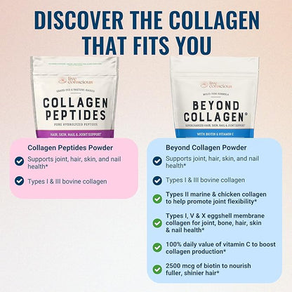 Live Conscious Collagen Peptides Powder - Naturally-Sourced Hydrolyzed Collagen Powder - Hair, Skin, Nail, and Joint Support - Type I & III Grass-Fed Collagen Supplements for Women and Men - 16oz