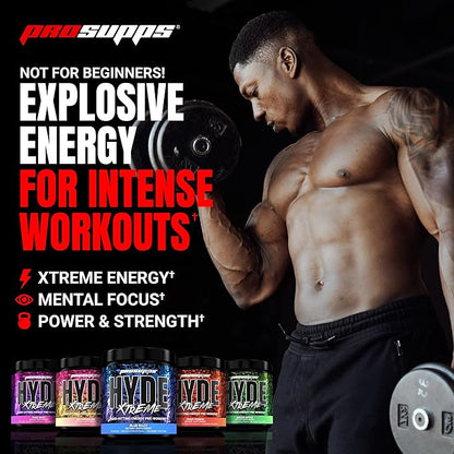 PROSUPPS® Mr. Hyde® Xtreme Pre-Workout Powder Energy Drink - Intense Sustained Energy, Pumps & Focus with Beta Alanine, Creatine & Nitrosigine, (30 Servings, Watermelon Rush)