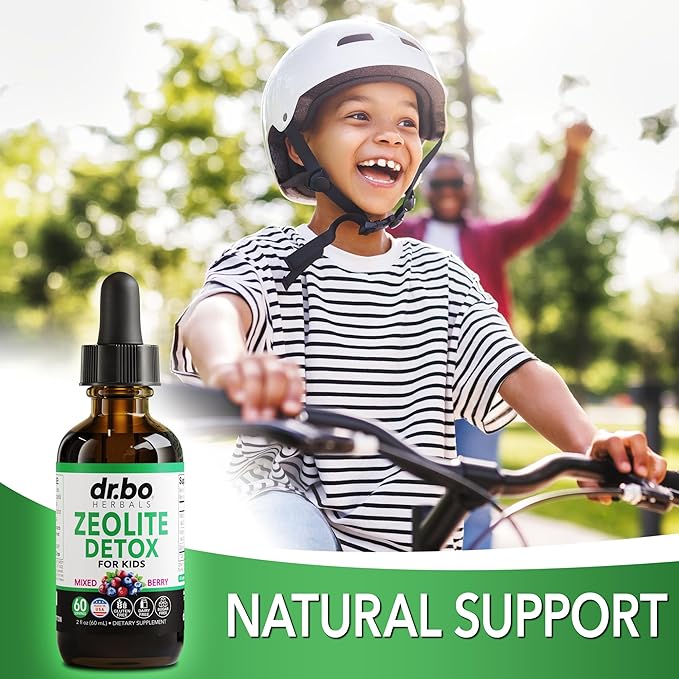 Zeolite Detox for Kids Liquid Drops - Advanced Zeolite for Kids with Vitamins B12 & D, Clinoptilolite Zeolite Detox - Zeolite Kids Gentle Body Daily Detox Cleanse, Focus & Speech Zeolite Drops 2oz