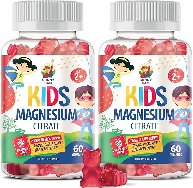 Magnesium Gummies for Kids & Adults - 100mg - Calm Magnesium Chews - Magnesium Citrate Chewable Supplement for Mood & Muscle Support