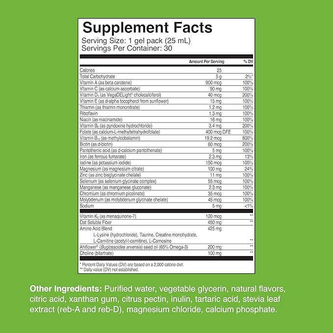 Healthycell Vegan Essentials - Liquid Multivitamin Supplement for Brain, Heart, Immunity, Energy, Skin and Hair Support - Vegan Multivitamin for Women & Men - Maximum Absorption - 30 Gel Packs