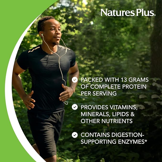 Natures Plus Source of Life Energy Shake Packets, 8 Pack - 8 Individual Servings - Energy Boosting Multivitamin, Mineral & Protein Shake - Whole Food Concentrates - Non-GMO, Gluten-Free - 8 Servings