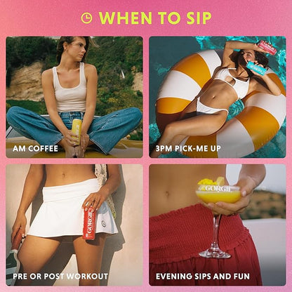 GORGIE Bestsellers Variety, Sugar-Free Natural Energy Drink Sparkling, Healthy Energy Drinks - Green Tea, Biotin, B Vitamins -150mg Caffeine, Vegan, & Low Calorie (Pack of 12)