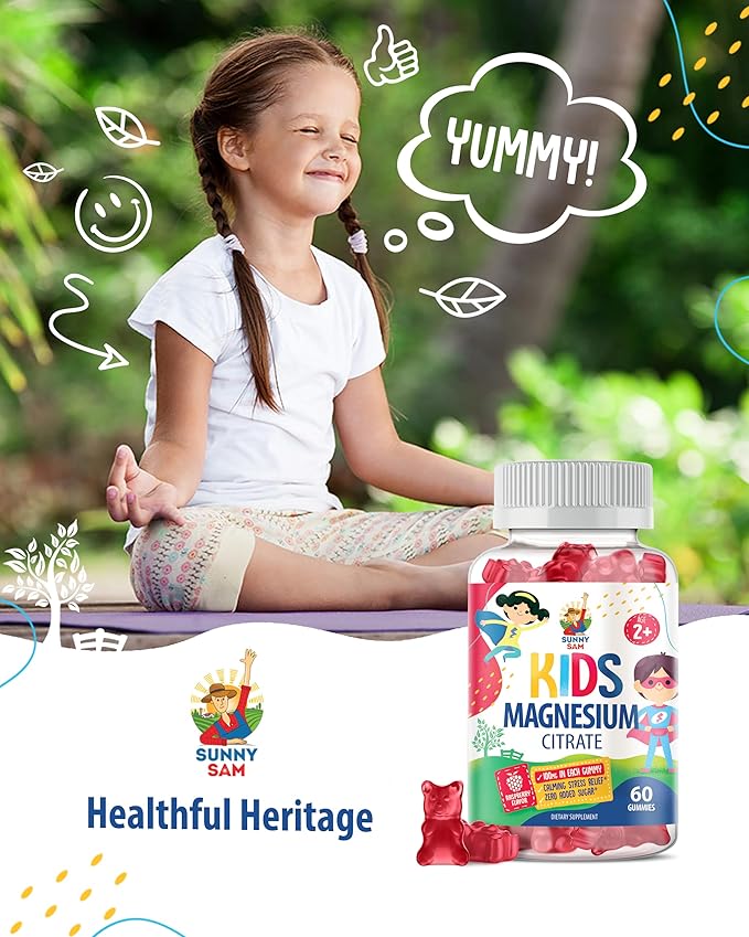 Magnesium Gummies for Kids & Adults - 100mg - Calm Magnesium Chews - Magnesium Citrate Chewable Supplement for Mood & Muscle Support