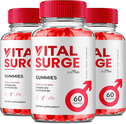 Vital Surge ACV Gummies, Vital Surge Advanced 1000MG Apple Cider Vinegar Gummys, VitalSurge - Maximum Strength, Keto + ACV and Vitamin B12, VitalSurge ACV Keto All Natural Formula Reviews (3 Pack)