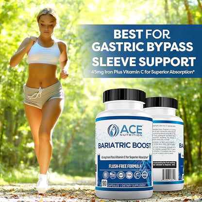 Bariatric Boost One-A-Day Multivitamin 90 Day Supply with 45mg Iron Post Gastric Bypass Sleeve Surgery | Non-GMO, Gluten Free, Bariatric Multivitamin Made in USA |