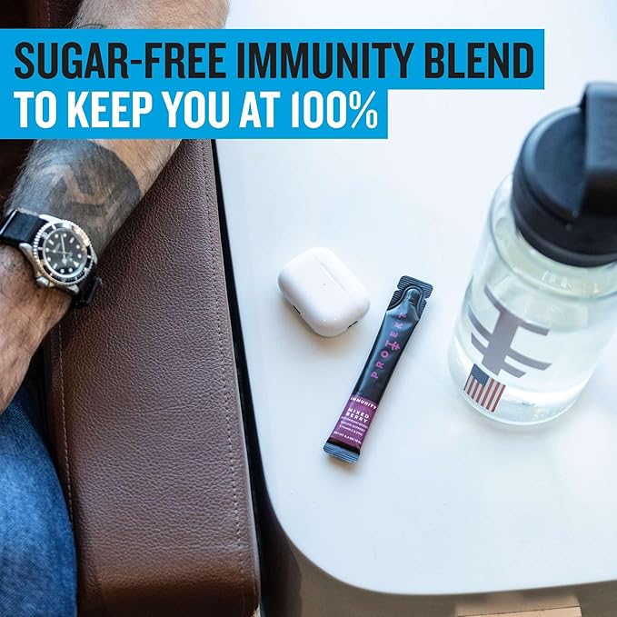 PROTEKT Liquid Immune Support Supplement - Liquid Drink Mix, Immunity Supplement, Immune Boosters for Adults, Sugar-Free Liquid Vitamin C and Liquid Zinc Immunity Support - Immunity, Mixed Berry 10ct