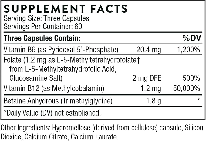 THORNE Methyl-Guard - Methylation Support Supplement with Folate and Vitamin B12-180 Capsules