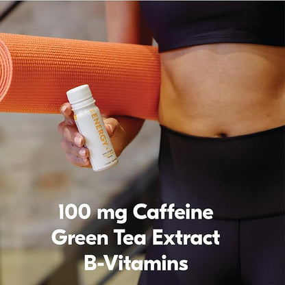 Tru Energy Shot, Orange Mango Flavored Extra Strength Energy Shots - Zero Sugar Energy Drink plus Vitamin B3, B6, B12, and Green Tea - Natural Caffeine, GF, Keto, Vegan Supplement, 2oz (Pack of 24)