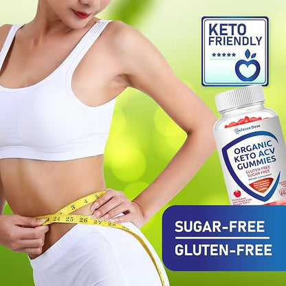 Organic Keto ACV Gummy Advanced Weight Loss - Gluten & Sugar Free Pro Active Rapid Belly Fat Burner Apple Cider Vinegar Diet Supplement for Women Men (1200MG) (2 Packs)