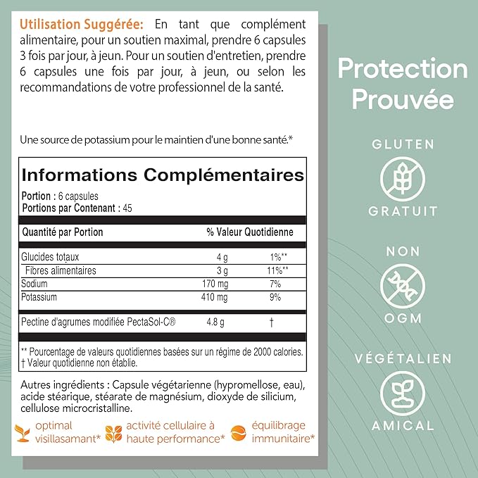 PectaSol Modified Citrus Pectin – 90 Capsules – Total-Body Health Supplement to Support the Heart, Immune System, Inflammation Response & Healthy Aging + Maintain Healthy Galectin-3 Levels