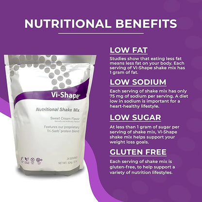 Vi Shape Original Nutritional Shake Mix Sweet Cream Flavor | 22oz (3 Bags, 72 Servings)