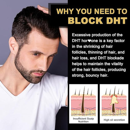 DHT Blocker Gummies Hair Growth Supplement, Super Potency Saw Palmetto & Biotin 10000 mcg for Women & Men, Plus 12 Proprietary Blend - Prevent Hair Loss, Blocking DHT Receptors, Hormonal Balance