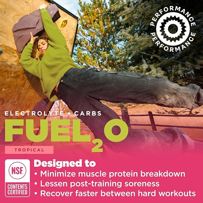 Gnarly Nutrition Fuel2O Electrolyte Powder - Fuel 2O Endurance Nutrition, NSF Content Certified, Electrolyte Solution, Fuel, Replenishment, and Recovery - Tropical, 25.57Oz