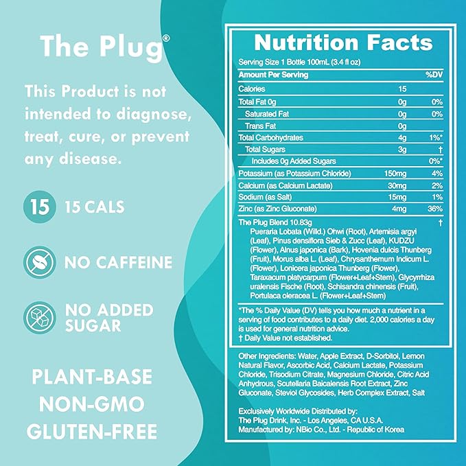 The Plug Cleanse Detox Drink, 48-Pack - All-Natural Plant-Based Electrolyte & Liquid Hydration Pack - Regain Key Nutrients Support Drink