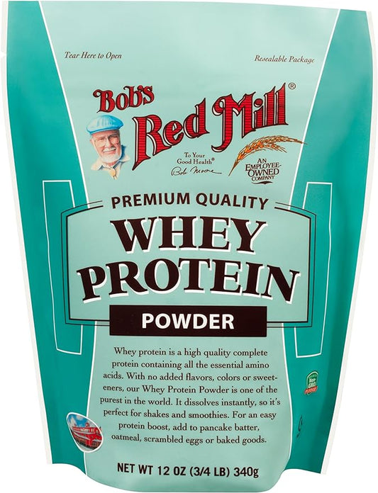 Bob's Red Mill Whey Protein Powder 12ounce Package May Vary, Red, unflavored, 12 Ounce