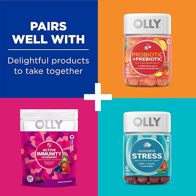 OLLY Men's Multivitamin Gummy, Immune Support, Vitamins A, C, D, E, B, Lycopene, Zinc, BlackBerry, 60 Day Supply - 120 Count