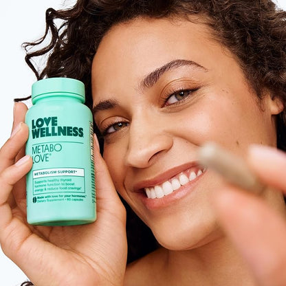 Love Wellness Metabolove | Metabolism Booster for Women Supplement | Combat Cravings & Boost Energy Supplement | Cortisol & Thyroid Support for Women | Stimulant Free, Vegan & Gluten-Free | 60 Count