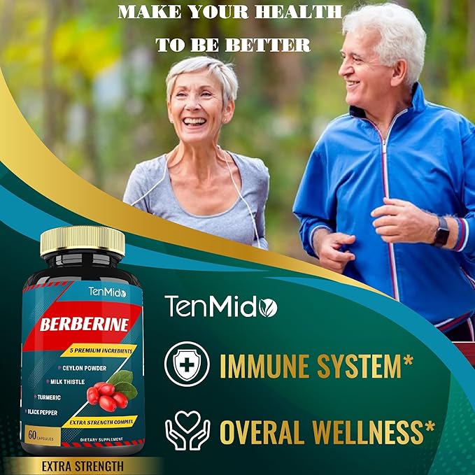 Berberine Supplement Extract Capsules, 2 Months Supply & Ceylon, Milk Thistle, Turmeric, Black Pepper | Immune Function Supports, Weight Management Supplements