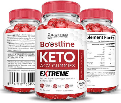 (5 Pack) Boostline Keto ACV Gummies Extreme 2000MG Boost Line Keto Gummies Apple Cider Vinegar Formulated with Pomegranate Beet Juice Powder B12 Vegan Non GMO 300 Gummys
