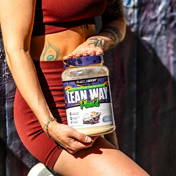 Musclesport Lean Way Plant Protein - Pea Protein and Brown Rice Protein Blend, with Added CLA, MCT and L-Carnitine - 20 Servings (Blueberry Cobbler)