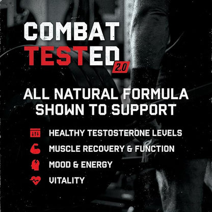 Jocko Fuel Test Booster for Men - Natural Endurance, Stamina, & Strength Booster - Muscle Builder for Men & Nitric Oxide Support with Ginger Root, Shilijat, & Tongkat Ali, 120ct (30 Servings)