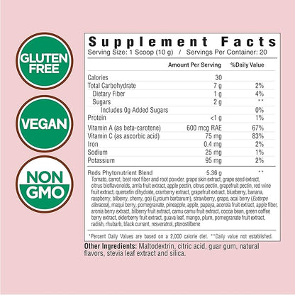 COUNTRY FARMS Super Reds, Energizing Polyphenol Superfood, 48 Super Fruits and Berries, Powerful Antioxidants and Polyphenols, Supports Energy, 20 Servings, Mixed Berry Flavor