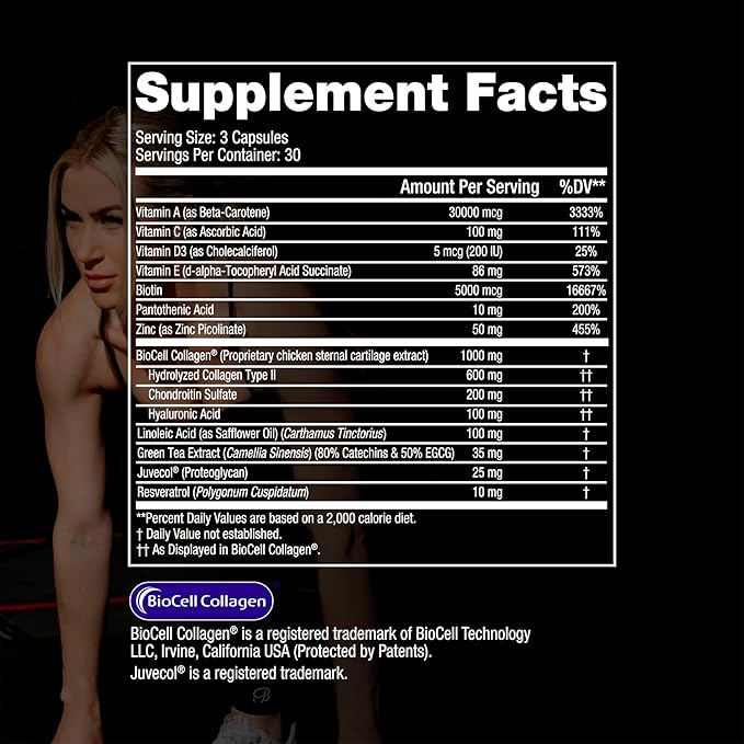 SteelFit Steel Beauty Biotin Hair, Skin & Nails Vitamins Supplement | 30-Day Supply | Essential Nutrients for Longer, Stronger Hair Growth, Vibrant Nails & Radiant Skin