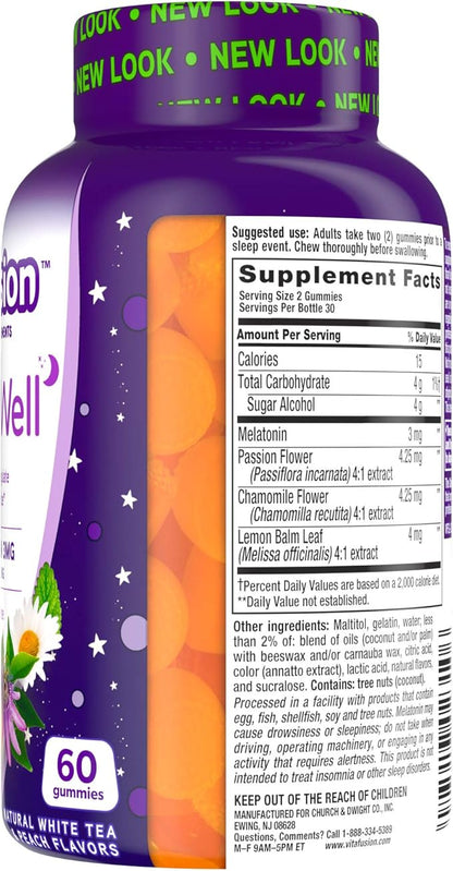 Vitafusion Sleep Well Gummy Vitamins, 60 Count (Pack of 3)