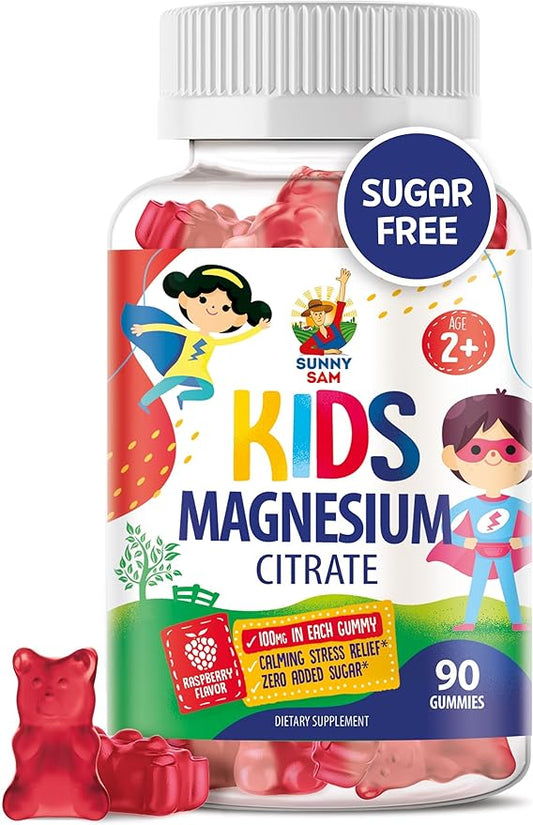 Magnesium Gummies for Kids & Adults - 100mg - Calm Magnesium Chews - Magnesium Citrate Chewable Supplement for Mood & Muscle Support