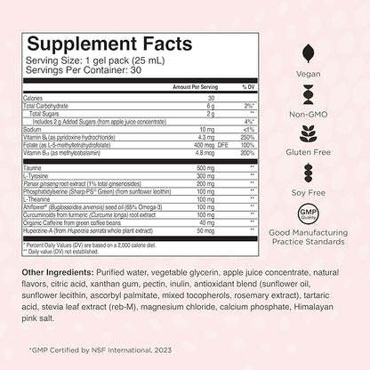 Healthycell Focus & Recall - Brain Supplement for Focus and Memory - Liquid Nootropics Supplement for Concentration & Alertness - L-theanine, Omega-3 - Maximum Absorption - 30 Gel Packs