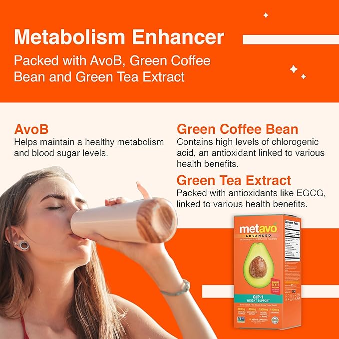 Advanced GLP-1 Weight Support | Metabolism & Appetite Control - Curb Cravings, Boost Metabolism | 90 Easy to Swallow Capsules