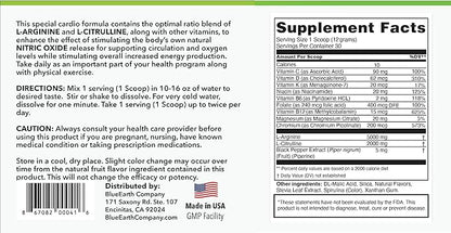 L-Arginine 5000mg + L-Citrulline 2000mg Complex Powder Supplement Drink Mix - Nitric Oxide Booster for Heart Health, Blood Flow & Energy - 30 Servings (Green Apple)