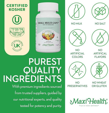 Maxi Health - Multivitamin for Women & Men - Daily Mens & Womens Vitamins with 30 Nutrients Including Iron, Zinc, Probiotics, Immune Support Vitamins & More - Easy to Swallow Maxicaps, 120 Capsules