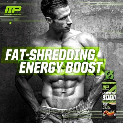 Muscle Pharm L-Carnitine 3000, The Ultimate Liquid L Carnitine Supplement for High-Performance, Supports Metabolism, Hydration & Energy, Zero Sugar/Calories, Peach Nectarine Flavor, 32 Servings