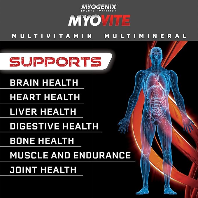 Myogenix Myovite Multivitamins for Athletes - High Performance Vitamins For Men and Women Athletes, Easy-to-Swallow Daily Vitamins (44 Packets/Box)
