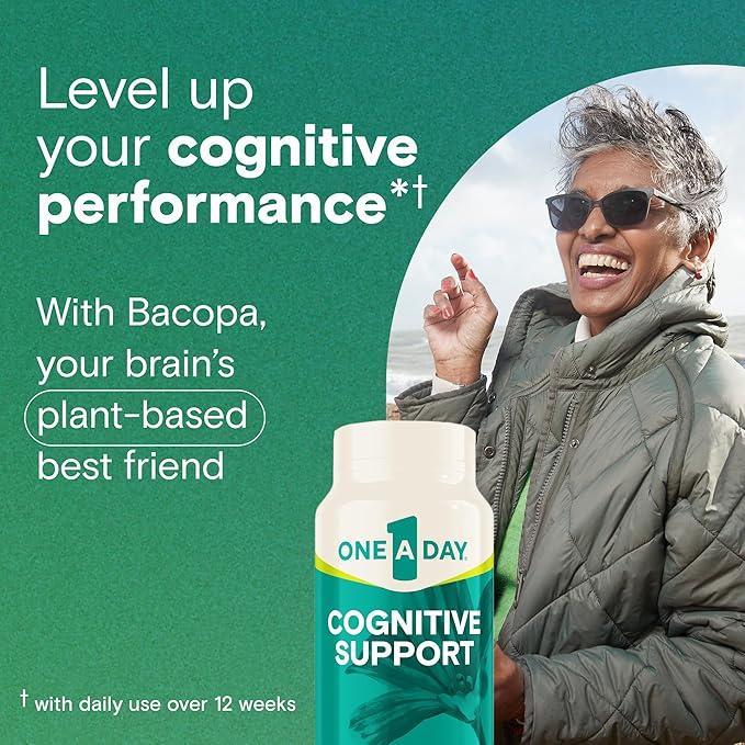 One A Day Cognitive Supplement – Brain Supplement to Support Cognitive Performance for Men and Women with Bacopa. Also includes Rhodiola, & Holy Basil, 30 Capsules (Packaging May Vary)