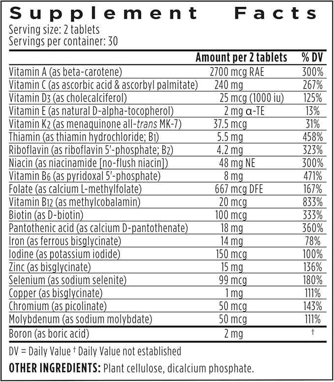 Methylated Women's Multivitamin, Methylated Folate for MTHFR, Clean Label & Vegan, with Iron, Non-GMO, Halal, Sustained Release, 60 Tablets, by Igennus