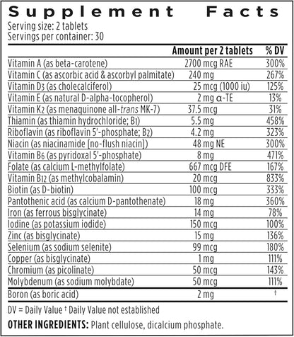 Methylated Women's Multivitamin, Methylated Folate for MTHFR, Clean Label & Vegan, with Iron, Non-GMO, Halal, Sustained Release, 60 Tablets, by Igennus