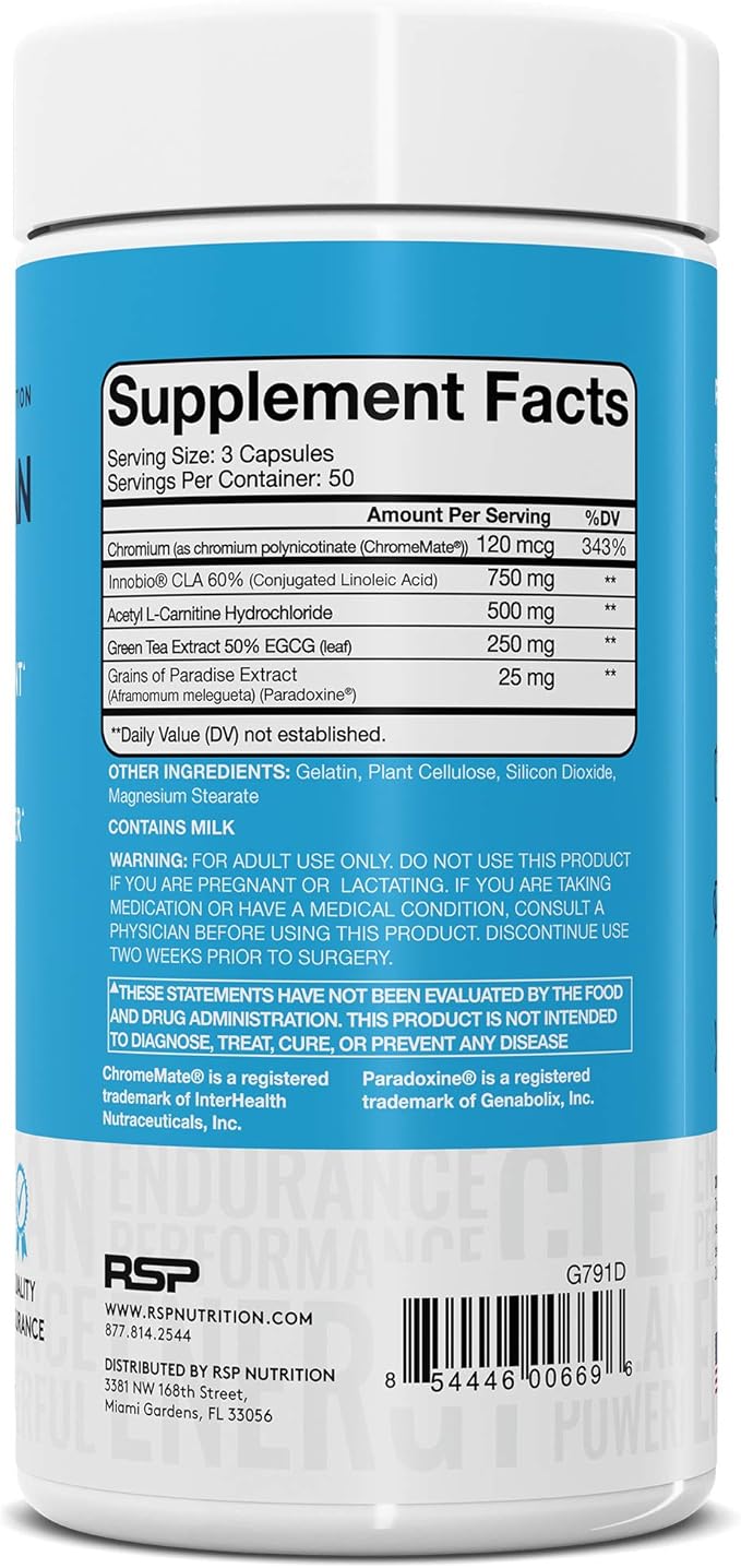 RSP Nutrition QuadraLean - Stimulant Free Weight Management, Metabolism Booster, Energy & Appetite Support - CLA, L-Carnitine, Green Tea Extract, Non-Stim Formula, 50 Serv (Packaging May Vary)