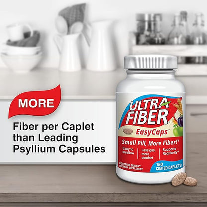 Caplets - The Small Pill with More Fiber - Fiber Support for Regularity – 150ct
