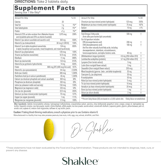 Shaklee Vita-Lea Gold® with Vitamin K for Adults Over 50 - High-Potency Formula for Heart, Immune, Bone, and Joint Health - Supports Physical Energy & Healthy Aging - Essential Vitamins - 120 Tablets