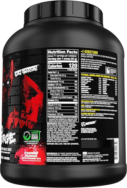 Mutant ISO Surge Whey Protein Isolate Powder Acts Fast to Help Recover, Build Muscle, Bulk and Strength, 5 lb - Strawberry Milkshake