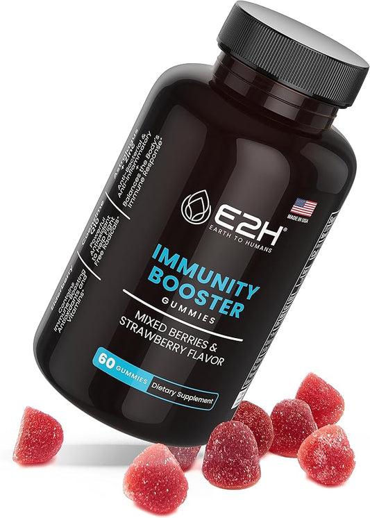 E2H Immunity Support Gummies - 60 Count - Gelatin-Free, Gluten-Free, Vegan & Non-GMO