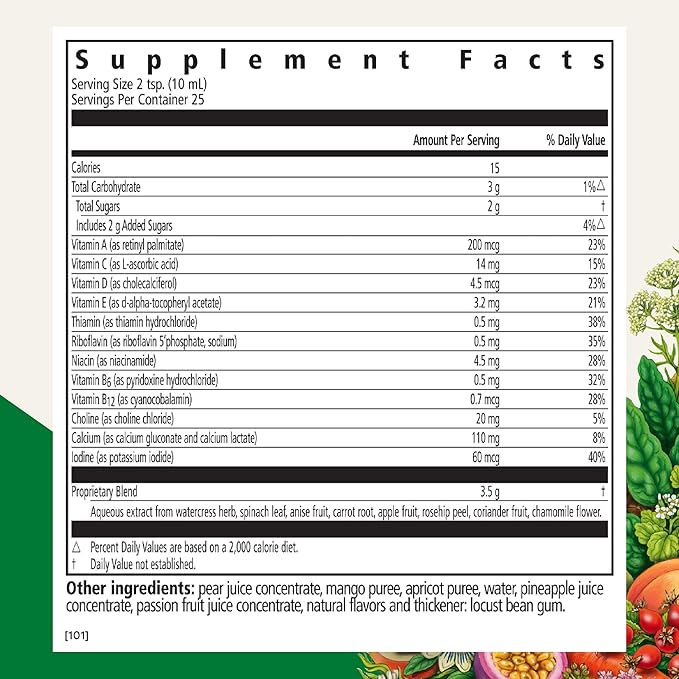 Floradix, Kinder Love Vegan Gluten-Free Children's Liquid Multivitamin for Healthy Development, 8.5 Fl Oz