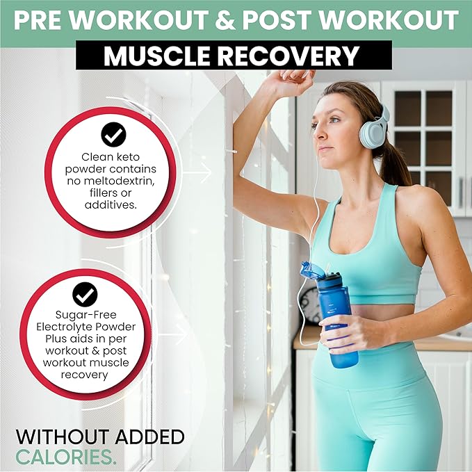 Electrolytes Powder Plus (50 Servings) Green Tea Ginseng Electrolyte Powder Keto, Sugar Free, Pink Himalayan Salt,1000mg Potassium,120mg Calcium,120mg Magnesium, Hydration Powder