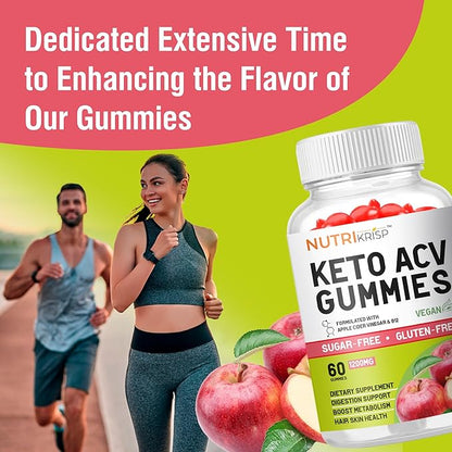 Keto ACV Gummies Advanced Weight Loss & Rapid Belly Fat Burn - Sugar-Free Gluten Free Super Apple Cider Vinegar Diet Supplement for Men Women (1200MG)