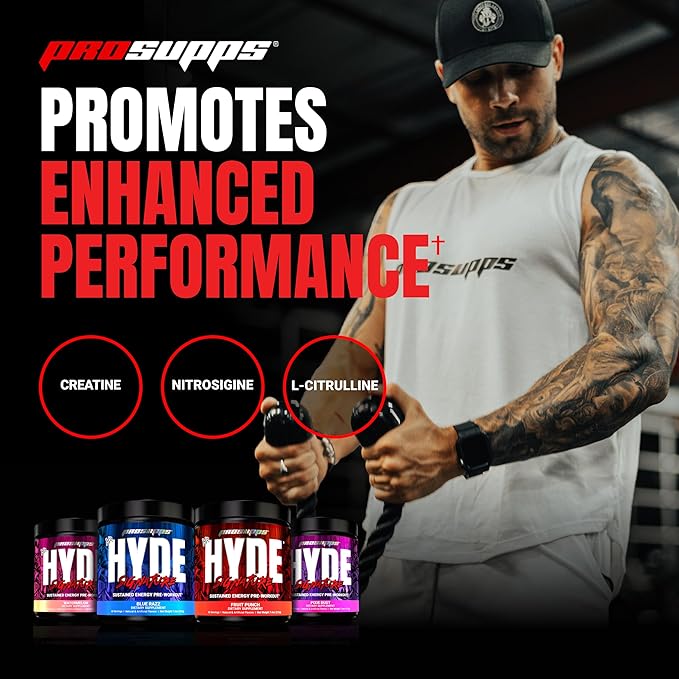 PROSUPPS Mr. Hyde Signature Series Pre-Workout Energy Drink – Intense Sustained Energy, Focus & Pumps with Beta Alanine, Creatine, Nitrosigine & TeaCrine (30 Servings Watermelon)
