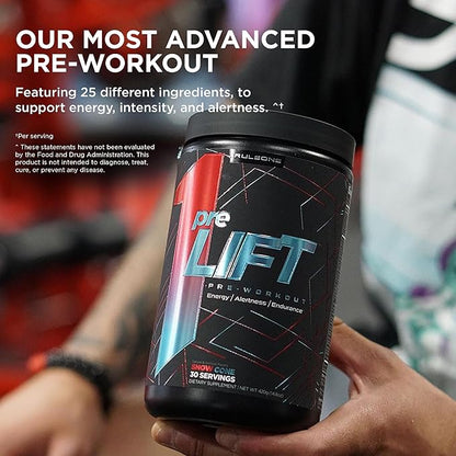 Rule 1 preLIFT Pre-Workout, 6g Citrulline, 3.2g Beta Alanine, 3 Caffeine Sources + 20 Others for Energy, Alertness, & Endurance (30 Servings, Orange Pineapple)